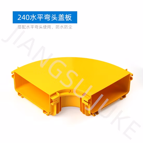 cruz horizontal do canal amarelo do corredor da fibra do PVC de 240X100mm